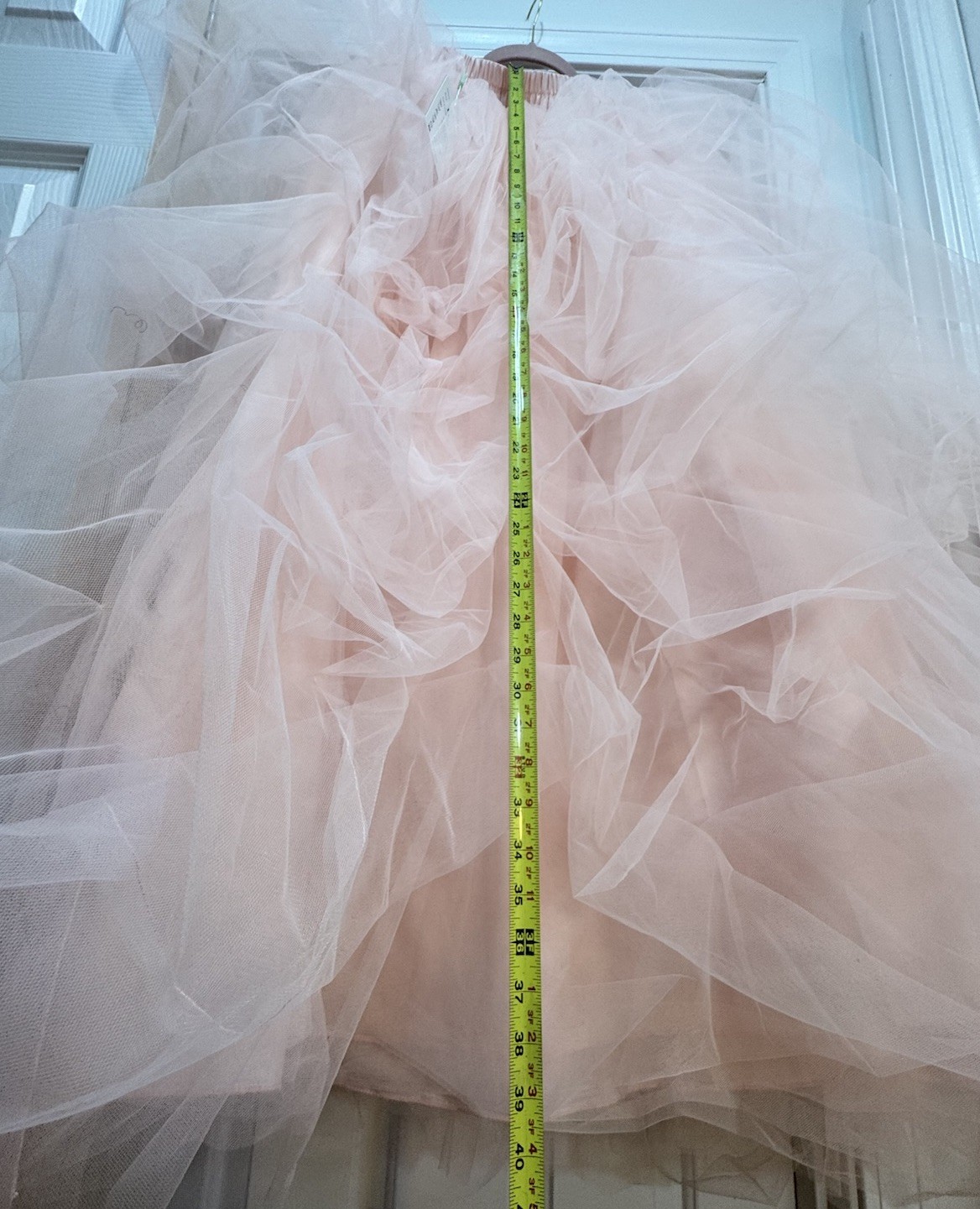 Womens Blush Pink Layered Tulle Underskirt Petticoat Elastic Waist 40" Fairycore