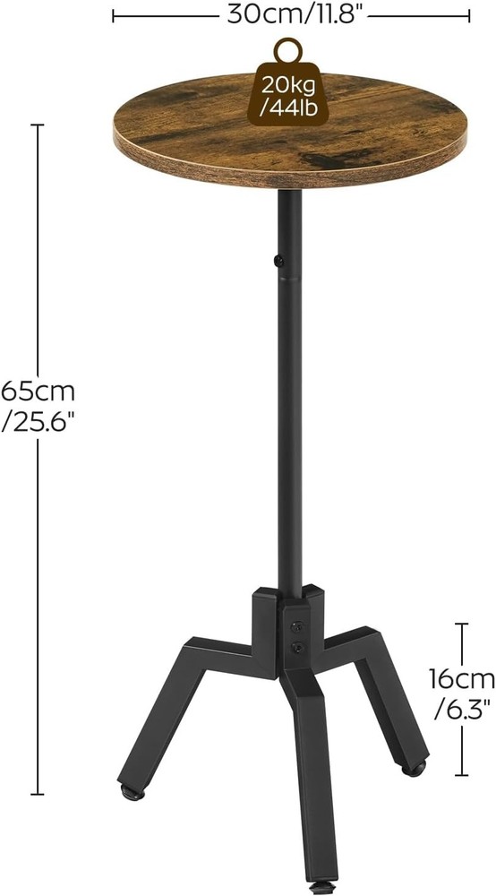 Round Side Table, Small End Table, Drink Table, beside Table for Small Space, Co