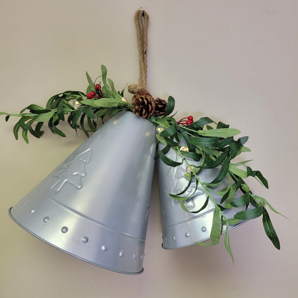 Home Reflections Metal Bells with Lit Greenery H227603