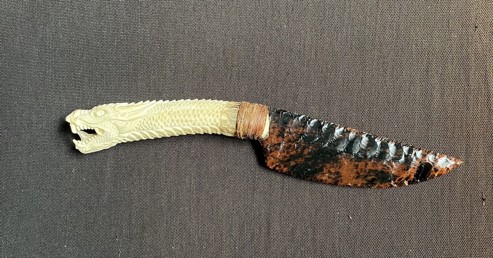 Obsidian/Antler Art Knife