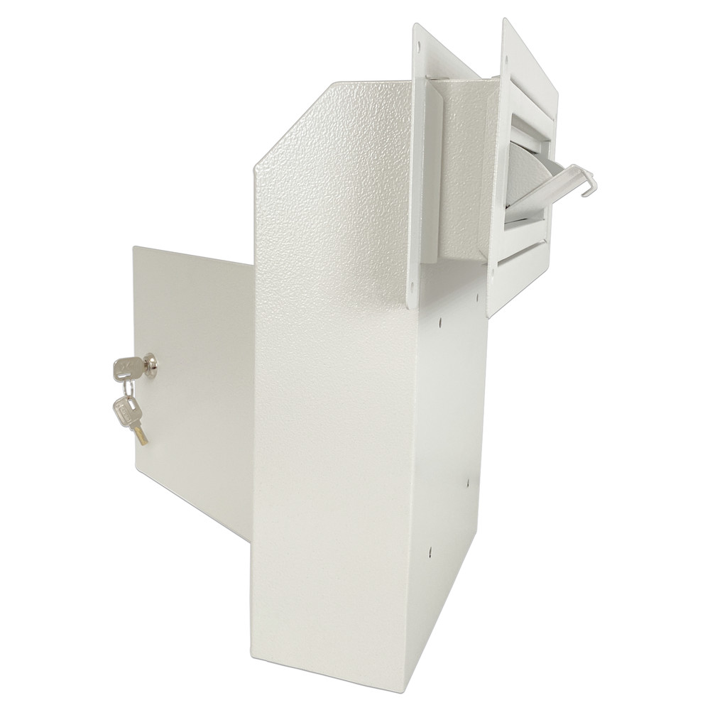OPEN BOX Door Drop Box, Mail Slots, Through The Door Locking Mailbox, Gray