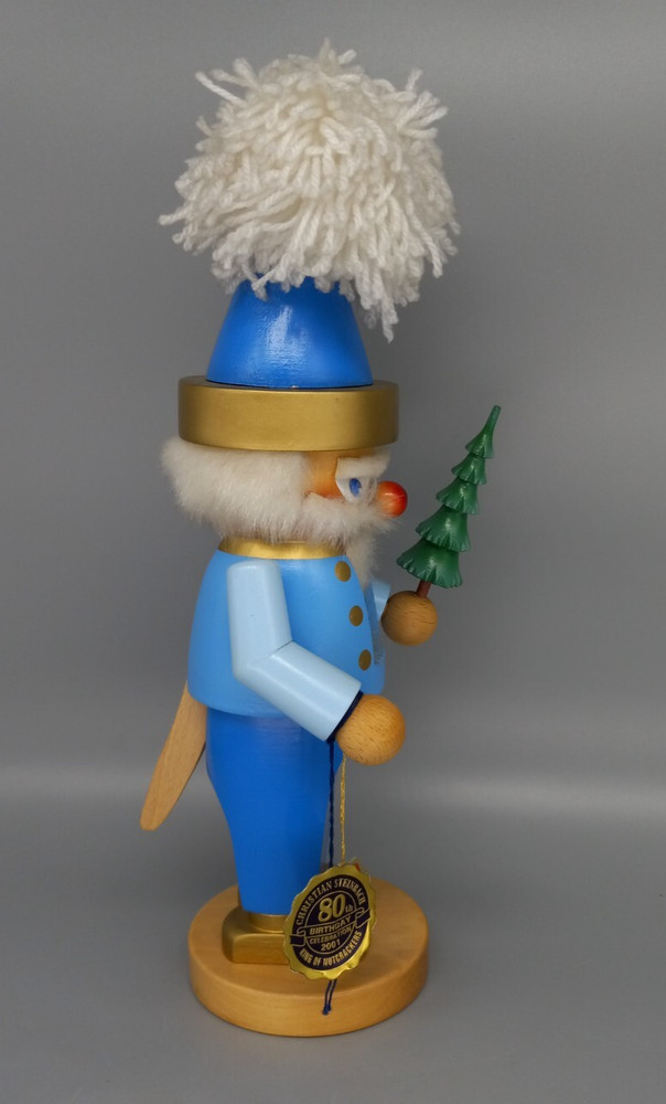 SIGNED - Steinbach Chubby Blue Santa - 12" German Nutcracker - S1740