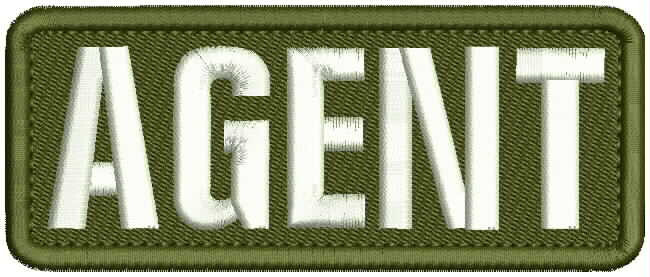 AGENT EMBROIDERY PATCH 2X5 VELCR@ ON BACK