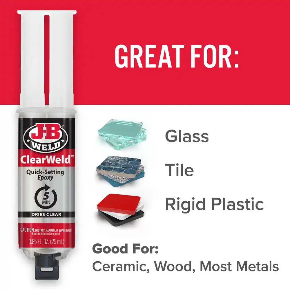 0.85 Oz. Clearweld Quick-Set Epoxy Syringe