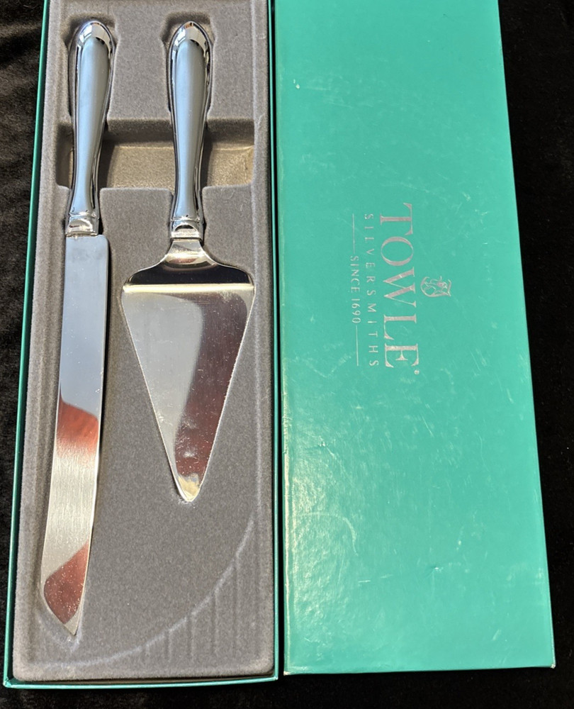 Towle Silver Plated Cake Knife and Server Set