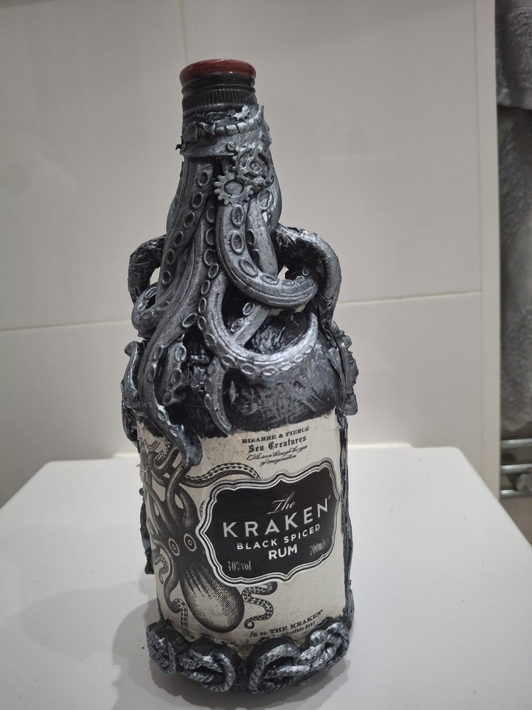 Kraken Rum Bottle Steampunk Style EMPTY