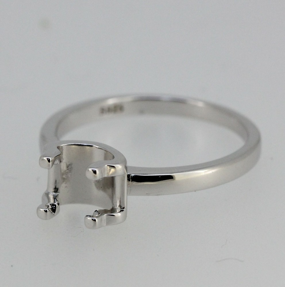 Sterling Silver Semi Mount Ring Setting Round RD 7x7mm Sz 7