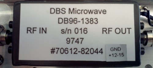 DBS Microwave DB96-1383 Amplifier, GND +12-15