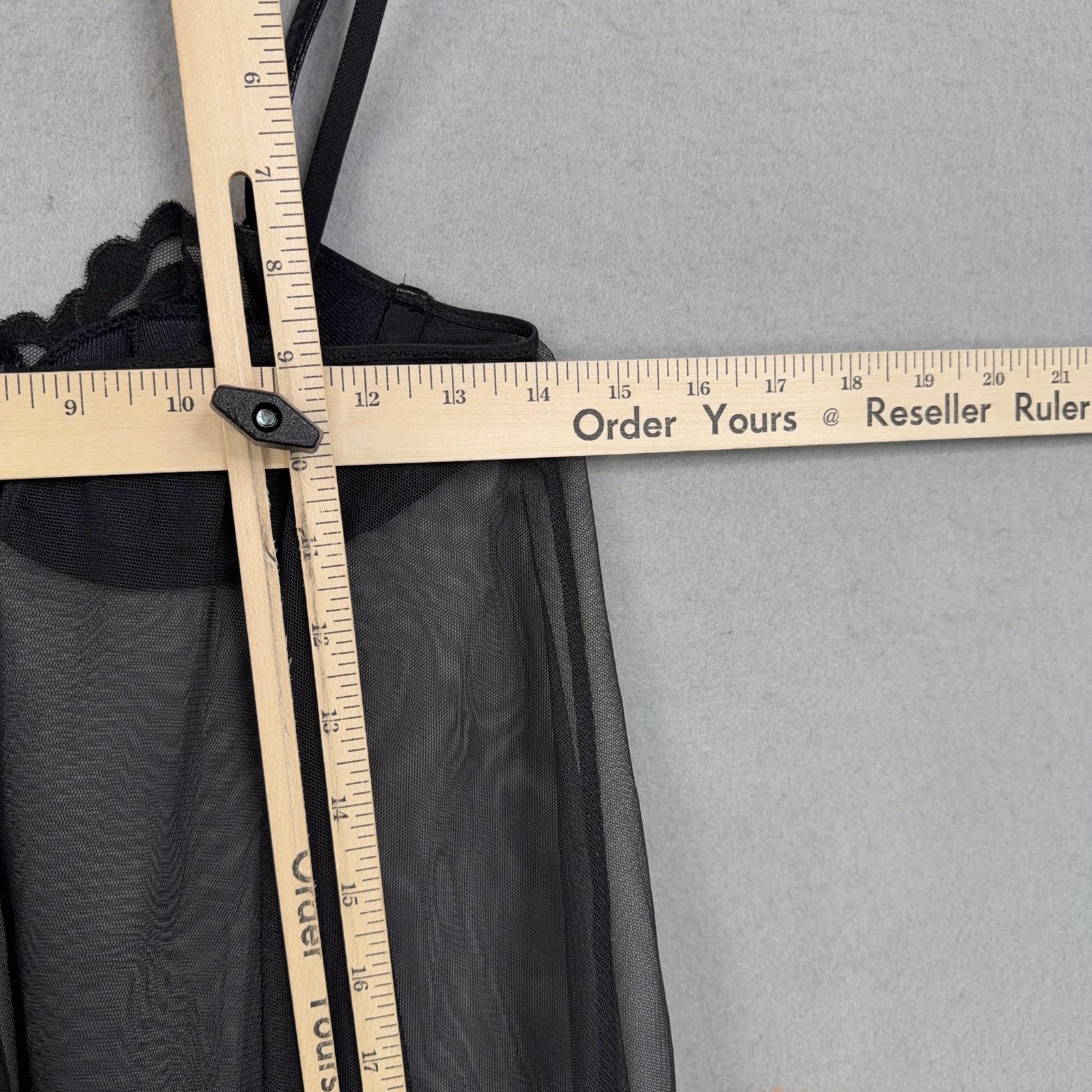 Victorias Secret Babydoll Gown Womens 34B Black Mesh Floral Lace Intimates