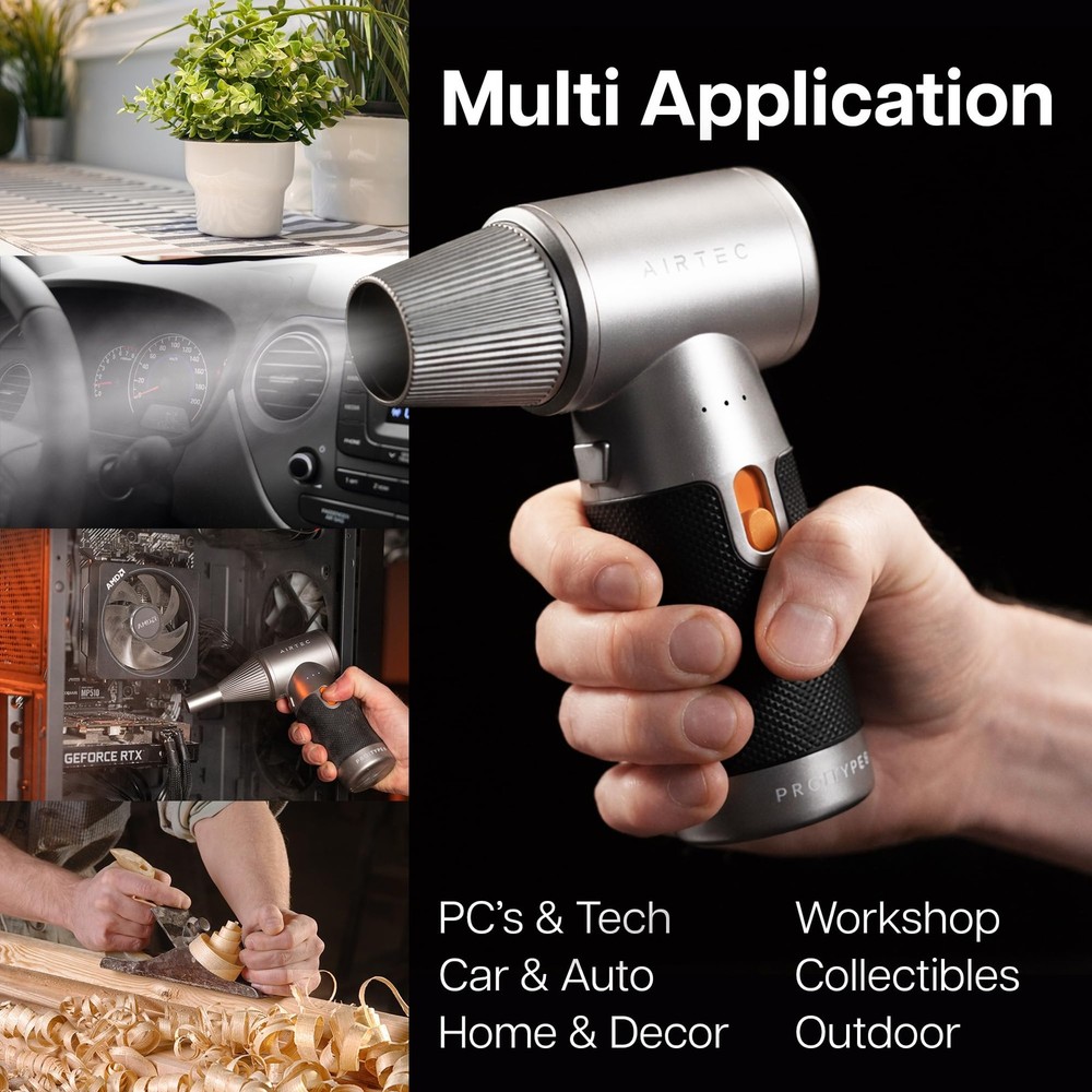 IT Dusters AirTec Ultra Cordless Air Duster for PC & Electronics, Rechargeabl...