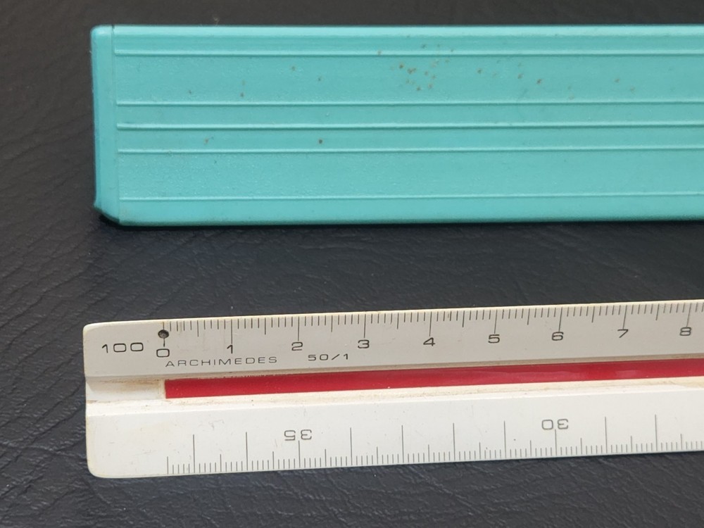 Vintage Archimedes Engineering Triangular Drafting Scale Made in Brazil w/ Case