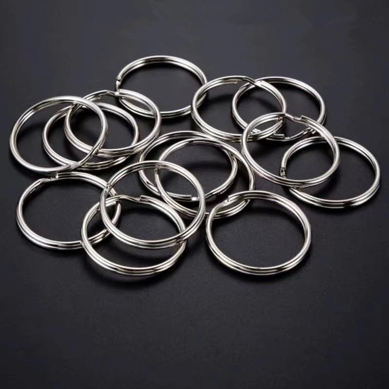 100PCS Key Rings Bulk, Split Rings, Keychain and Crafts 1 silver