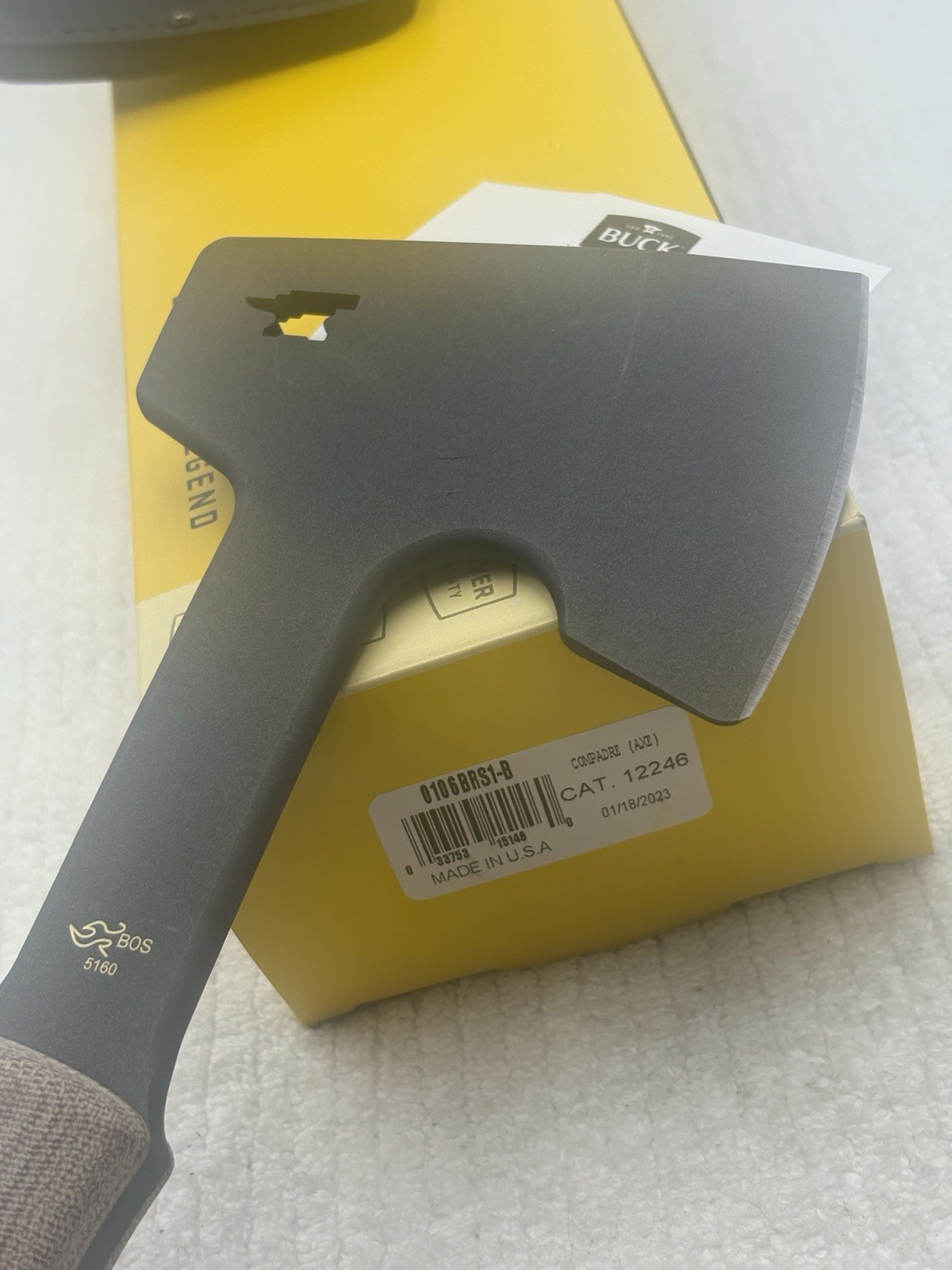 Buck 0106BRS1-B Compadre Axe With Leather Sheath NIB Made In USA Discontinued