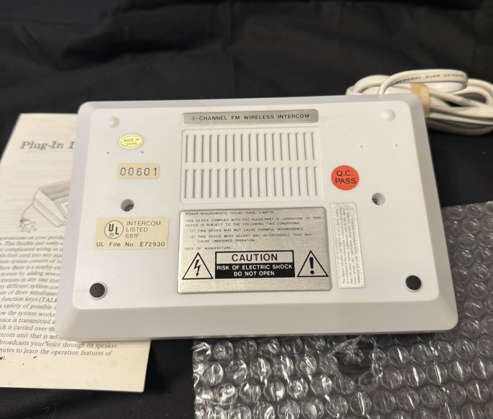 Nutone IM-110WH plug in intercom NEW Open Box