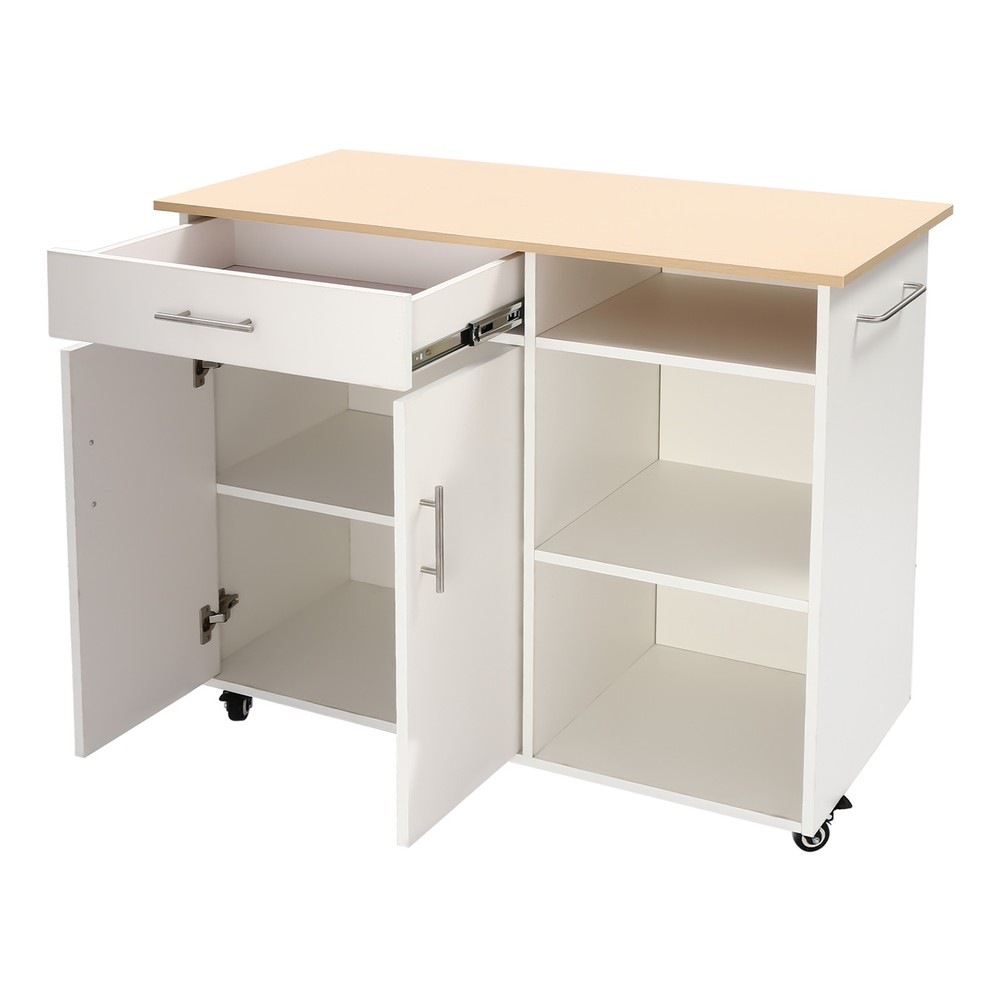 Rolling Kitchen Island Side Table, Rolling Trolley Cart with Drawer