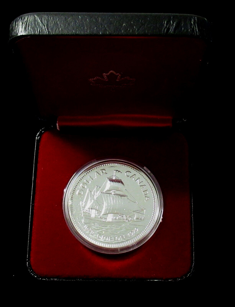 Canada: 1982 Silver Proof $1 Ships Explorers Griffon in Original Box