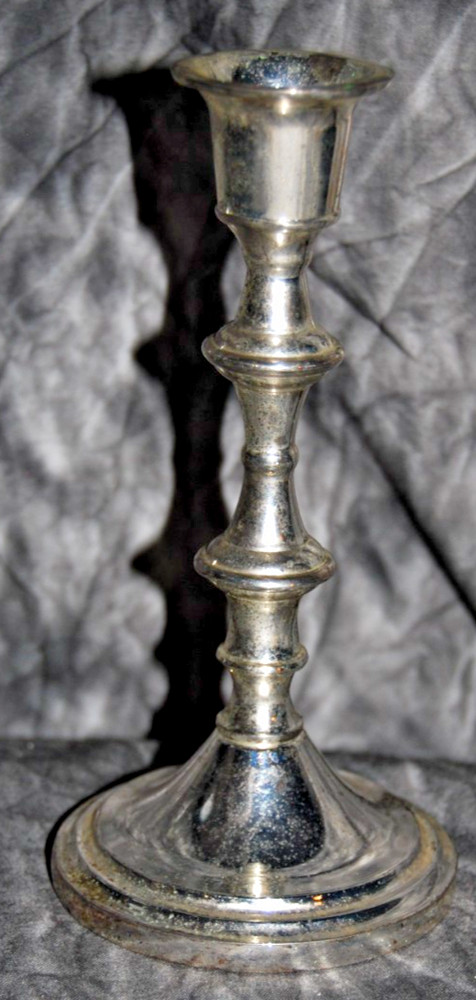 Vintage Silver Plated Taper Candlestick Holder - 6" Tall Classic Colonial Style