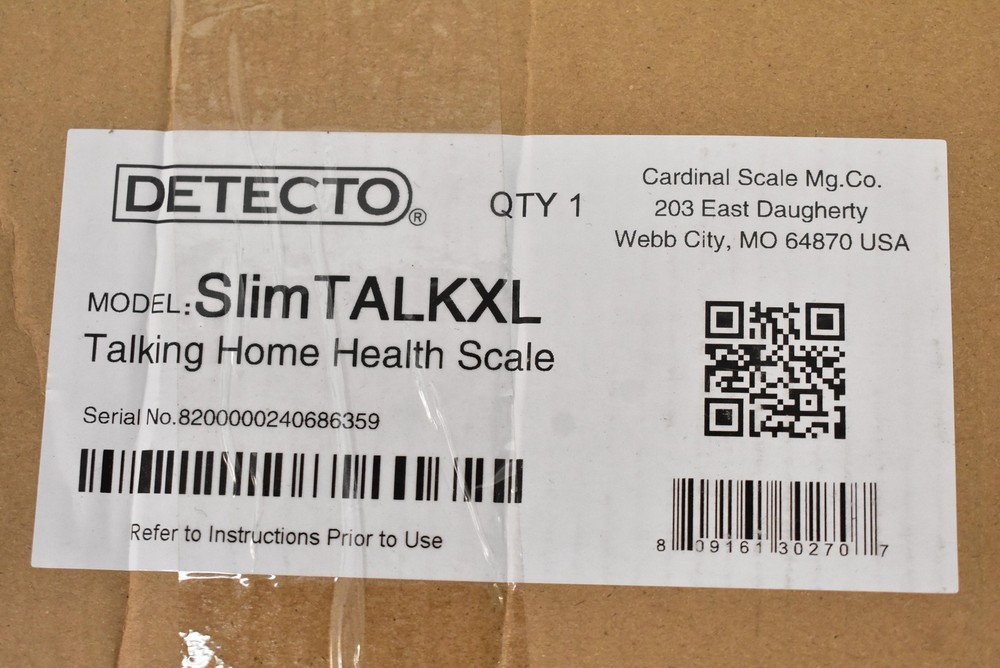 Detecto SlimTALKXL Talking Digital Bathroom Scale Black LCD Big Display