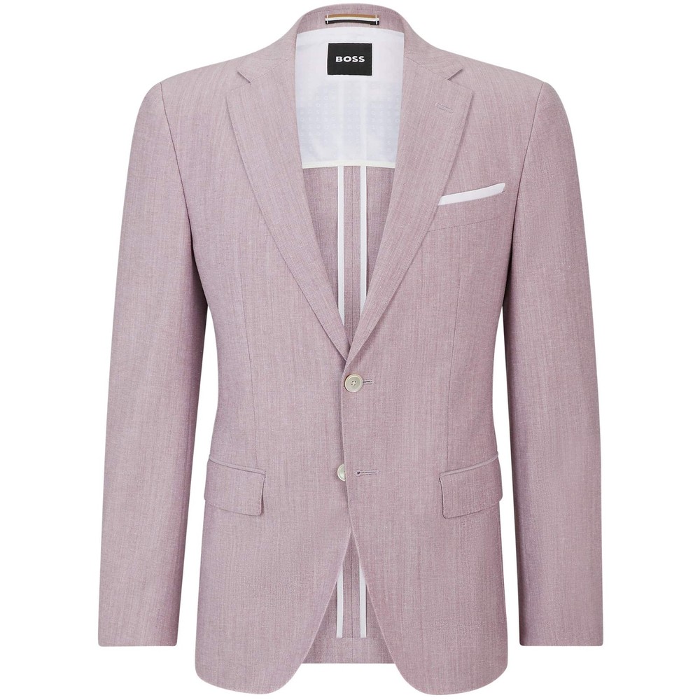 BOSS H-HUSTON-233 MICRO-PATTERNED COTTON BLEND BLAZER