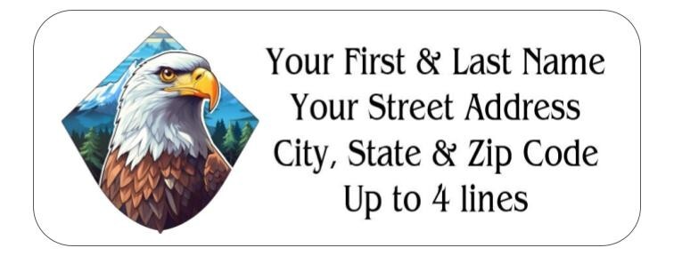 150 Scenic Eagle Mountain Trees Mailing Return Address Labels Personalized