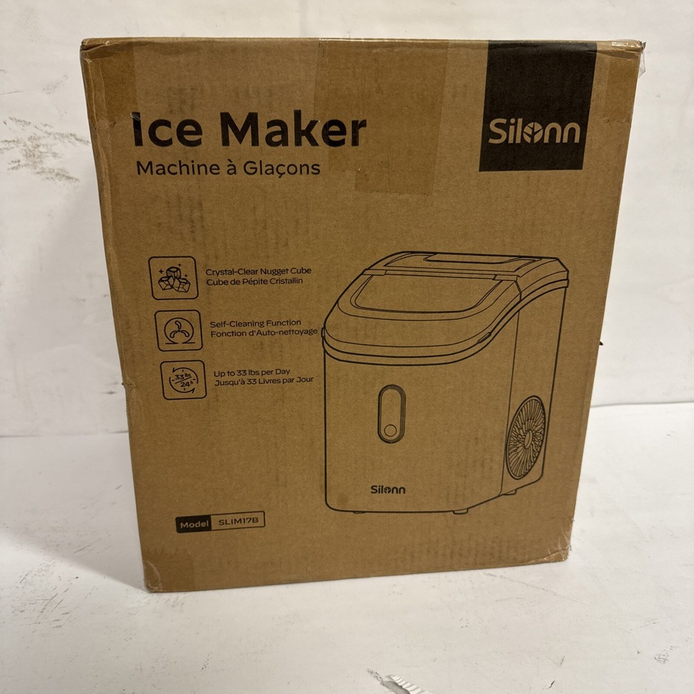 Nugget Ice Maker Countertop, Silonn Chewable Pellet Ice Machine With Function,