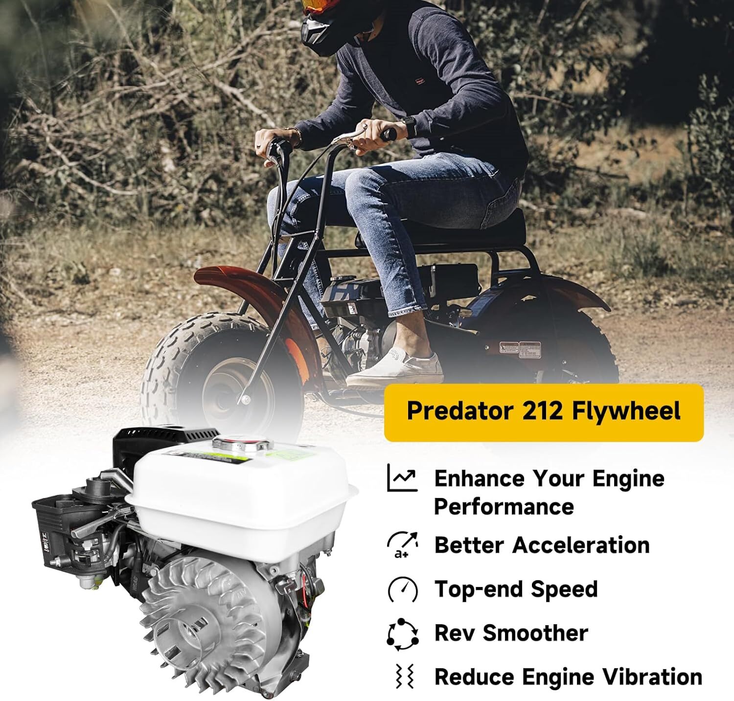 Aluminum Flywheel 10krpm 26lb For Coleman CT200U CT200U-EX BT200X Mini Bike