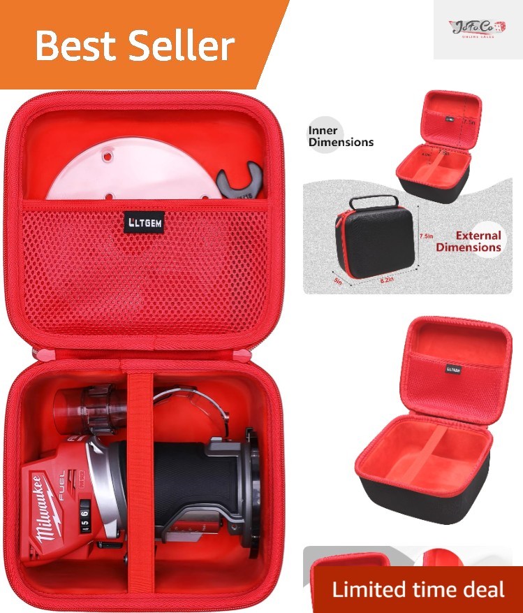 Versatile LTGEM Case for Milwaukee M18 Router - Shockproof & Organized Storage