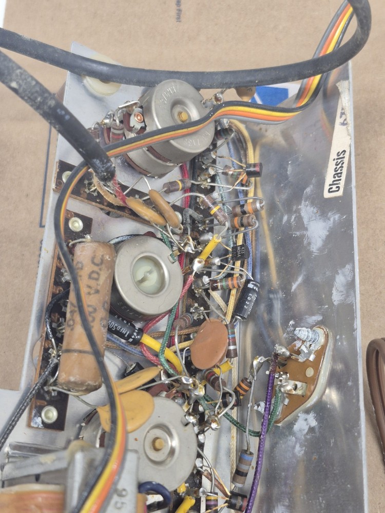 Vintage Amplifier Chassis With Knobs