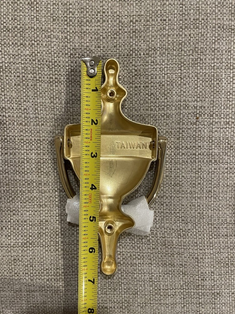 Solid Brass Door Knocker Polished 7” with Hardware New