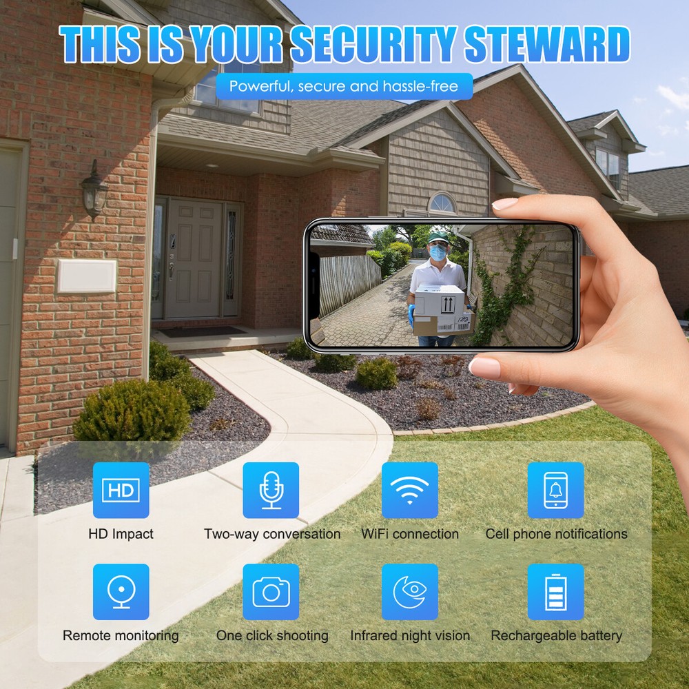 WiFi Smart Wireless Ring Doorbell Security Intercom Video Camera Door Bell Chime