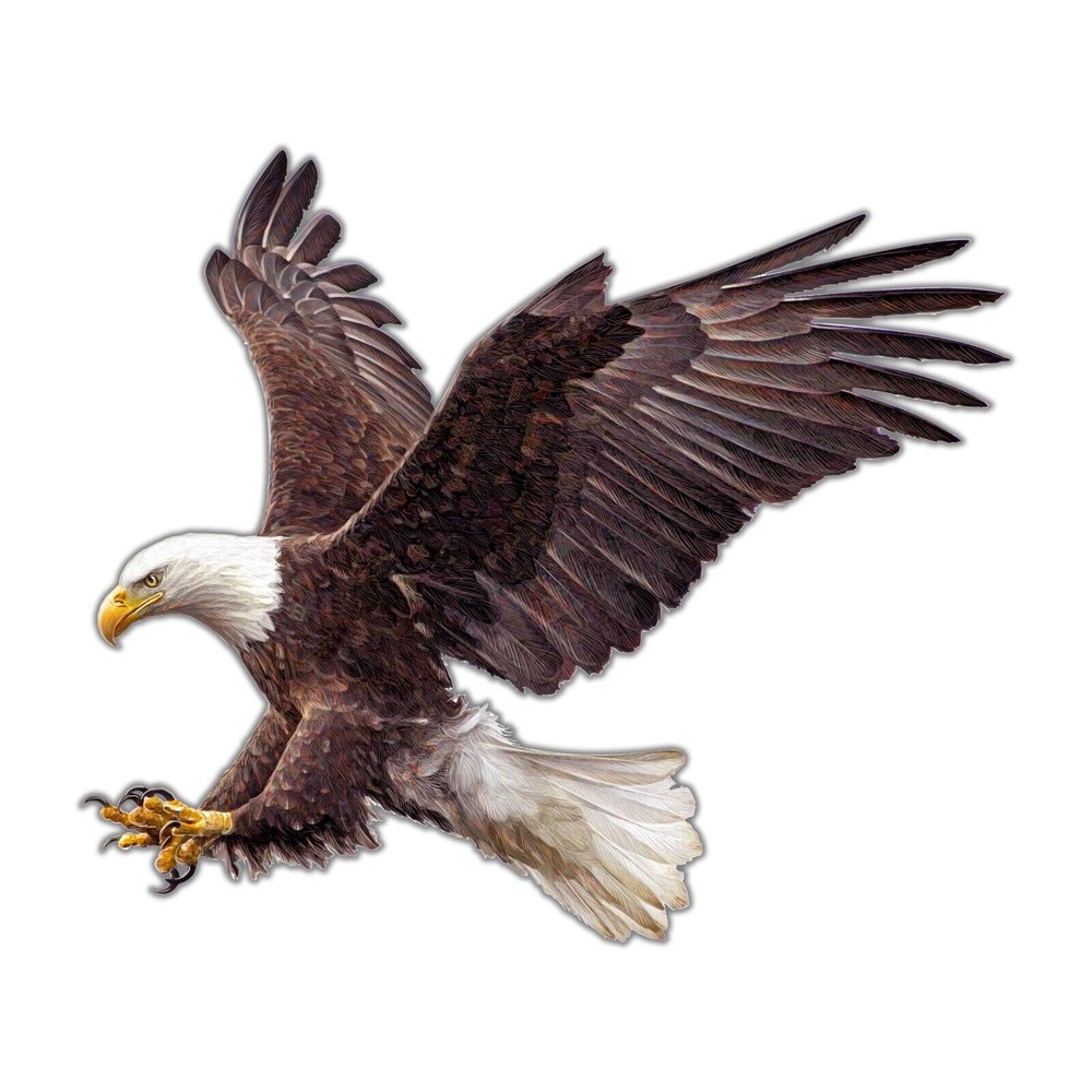 Realistic Soaring Claw BALD EAGLE USA DECAL STICKER