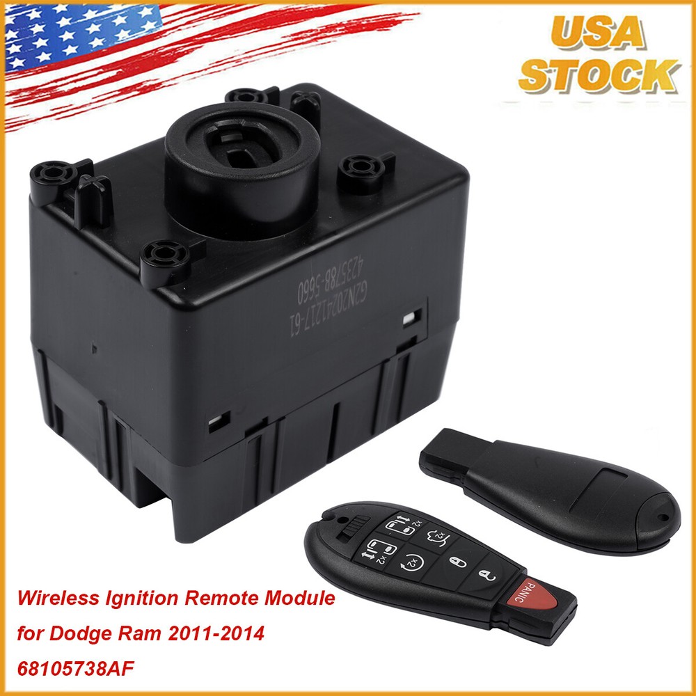 Wireless Ignition Node Remote Start Module w/ Key for Dodge Ram Chrysler 2011-14