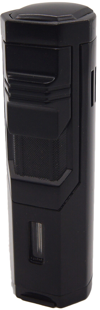 Triple Jet Torch Table Lighter Flue Butane Adjustable Flame Refillable w/ Punch