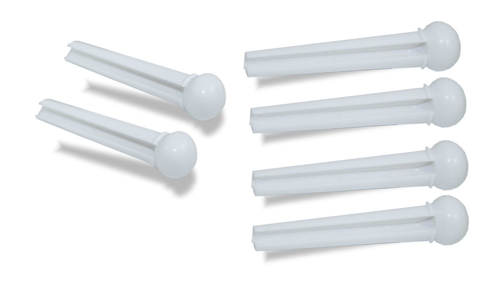 Bridge Pin Set White 6 String 5mm Slotted Acoustic Guitar Bitterroot 080695WH