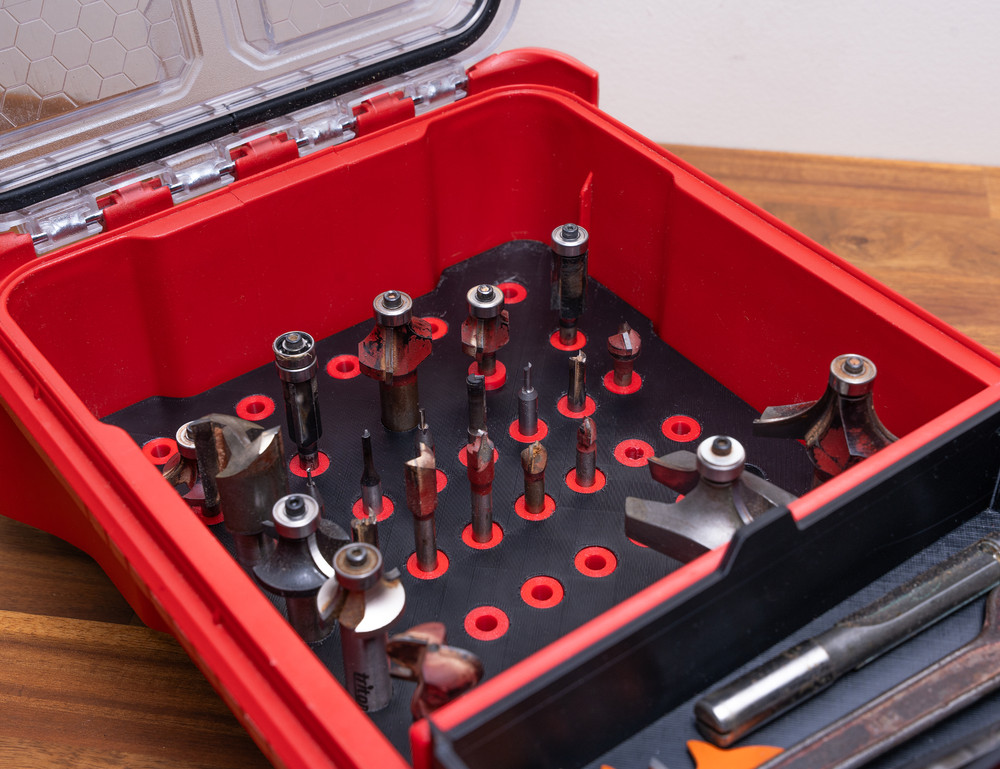 1/2" & 1/4" Router Bit Insert Tray for Packout Organiser Boxes | 3D Printed
