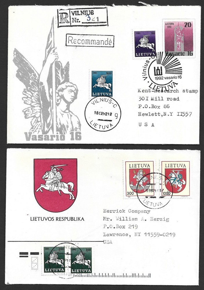 Lithuania 1992-93 covers to US (12)