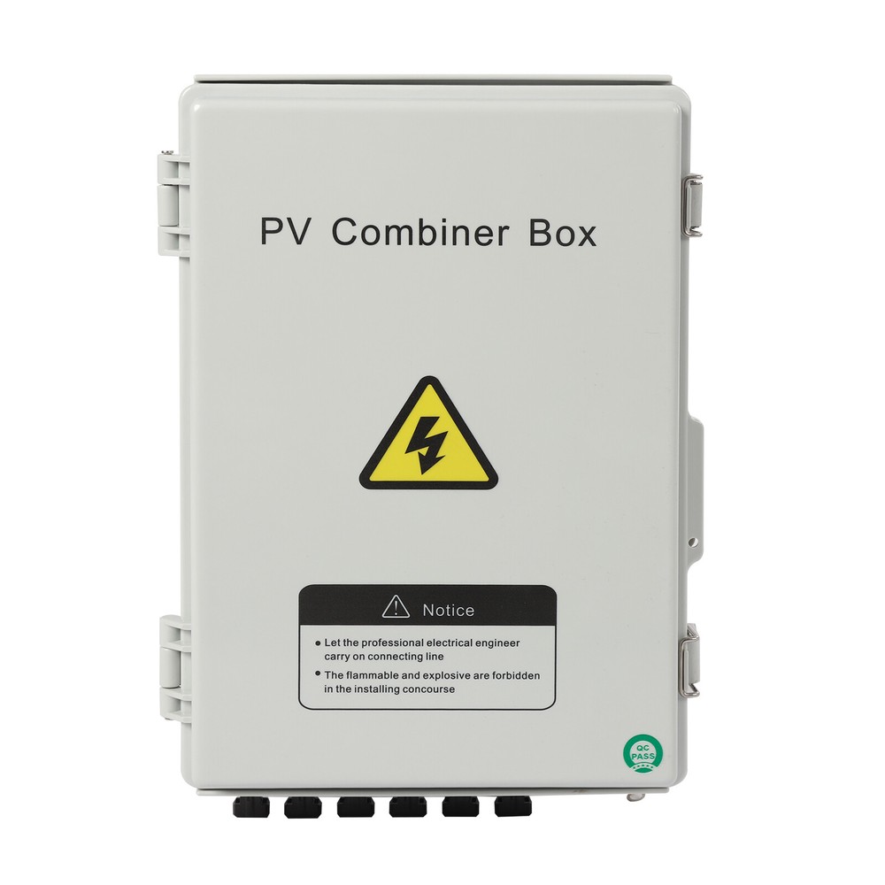 6-String Solar PV Combiner Box New 15A Circuit Breaker For Solar Panel System