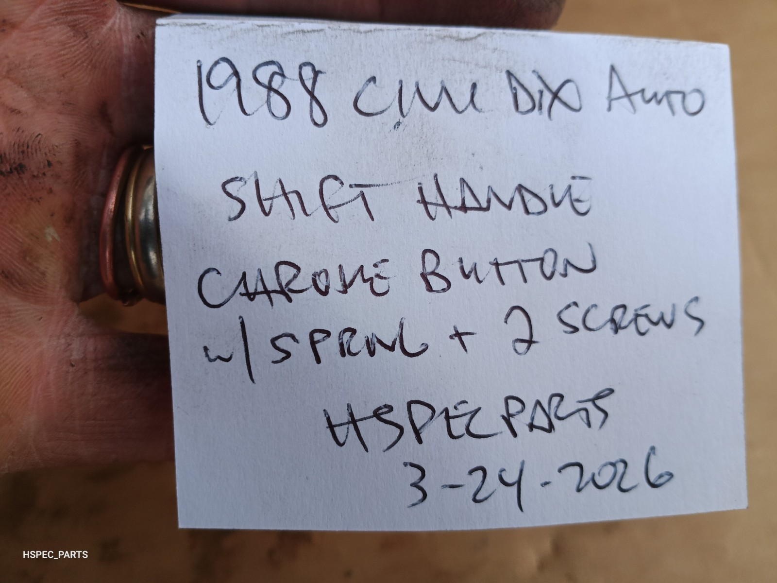 88-91 Civic CRX AT auto trans shift knob handle CHROME BUTTON, SPRING, 2 SCREWS