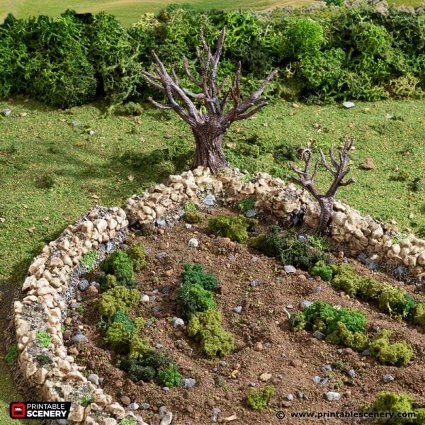 Winter Bocage Leafless Trees FDM 3D Printed Tabletop Terrain Game DND (28mm)