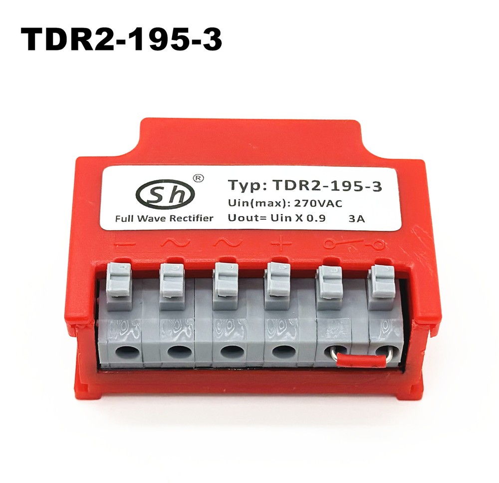 Typ TDR2-195-3 Full Wave brake Rectifier module AC270V Uout=Uin*0.9 3A