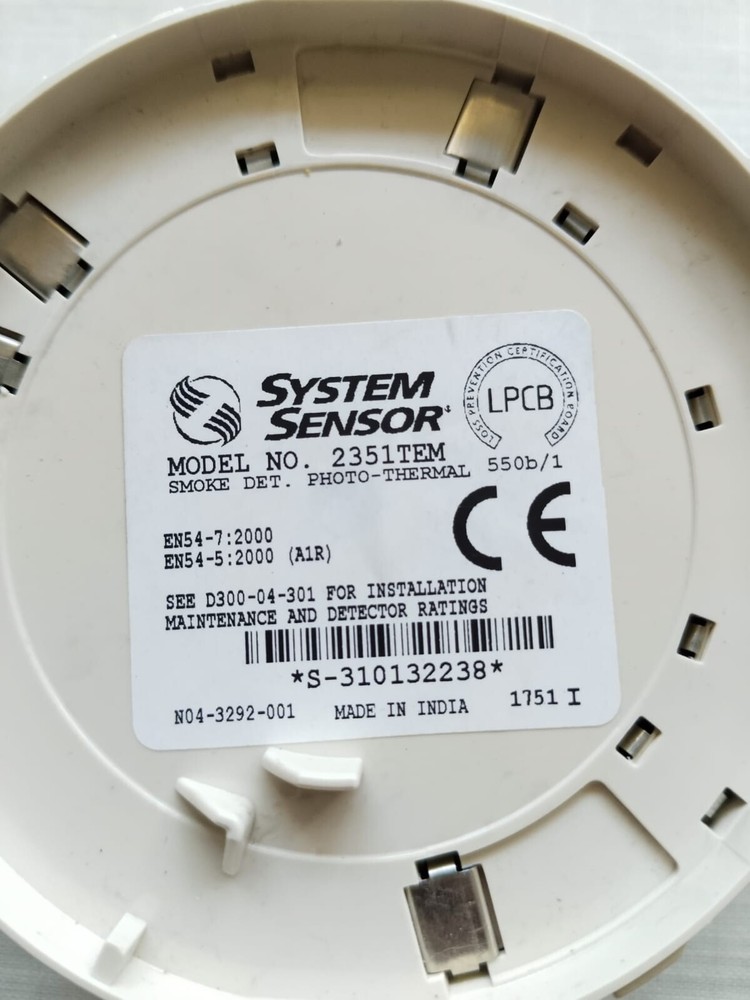 SYSTEM SENSOR SMOKE DETECTOR 2351/TEM