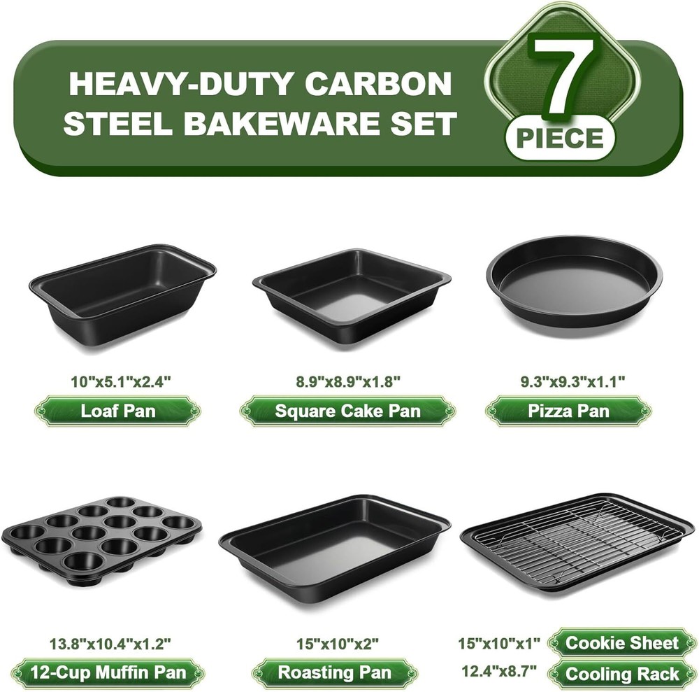 EWFEN Bakeware Sets, Baking Pans Set, Nonstick Oven Pan for Kitchen with...