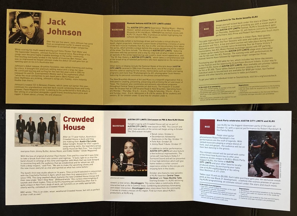 8 Collectible Austin City Limits programs from tapings