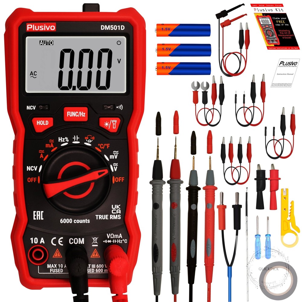 Multimeter 6000 Counts Digital Multimeter Auto Ranging TRMS AC DC Voltmeter Ohm