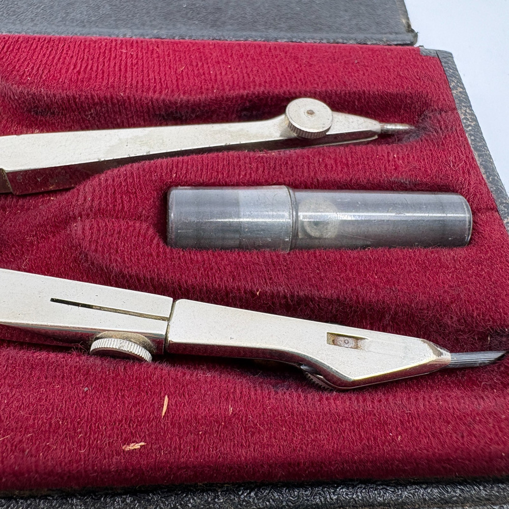 Tacro Inc Germany Drafting Set 363T Compass Divider Ruling Pen Case Untested