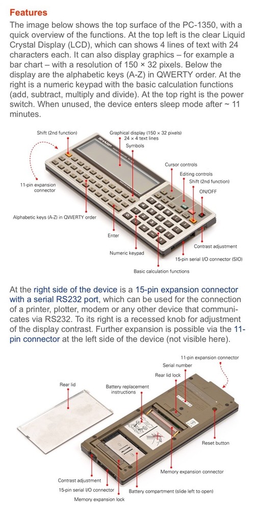 VINTAGE Sharp PC-1350 BASIC Pocket Computer New Batteries JAPAN See Pic 4 Condit