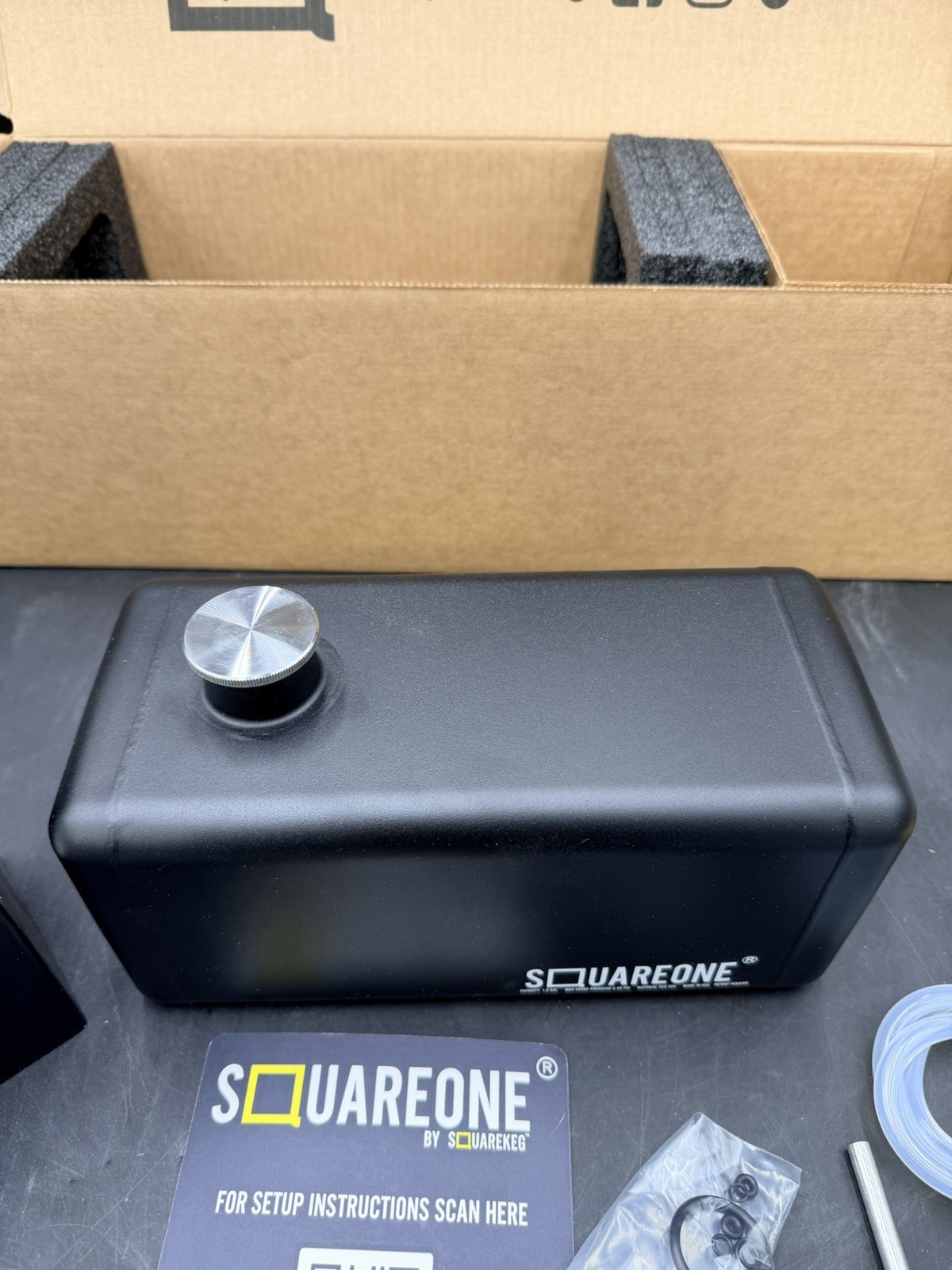 Square One (SquareKeg) Mini Keg Stainless Steel Keg Tap Complete System Black