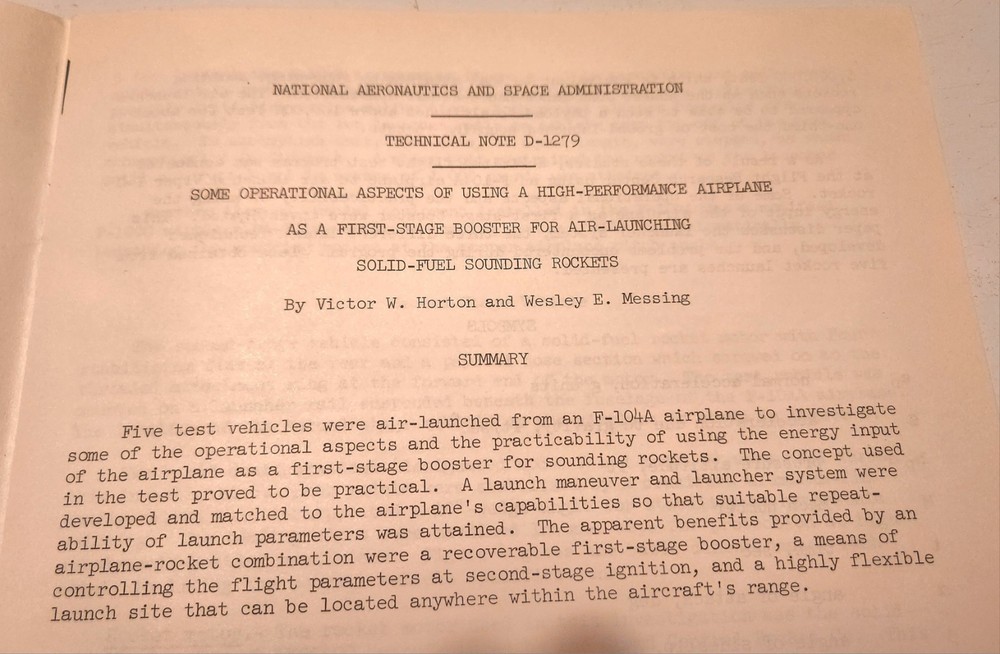 1963 NASA/Space Technical Note #D-1279