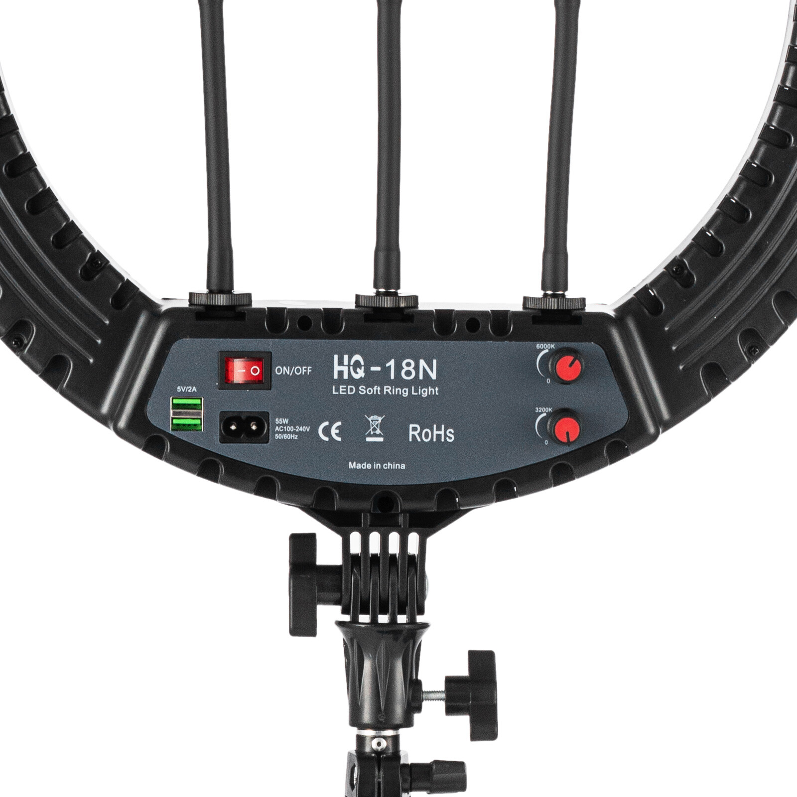 18" LED Ring Light Kit With Stand Dimmable 6000K For Makeup Phone Camera Youtube