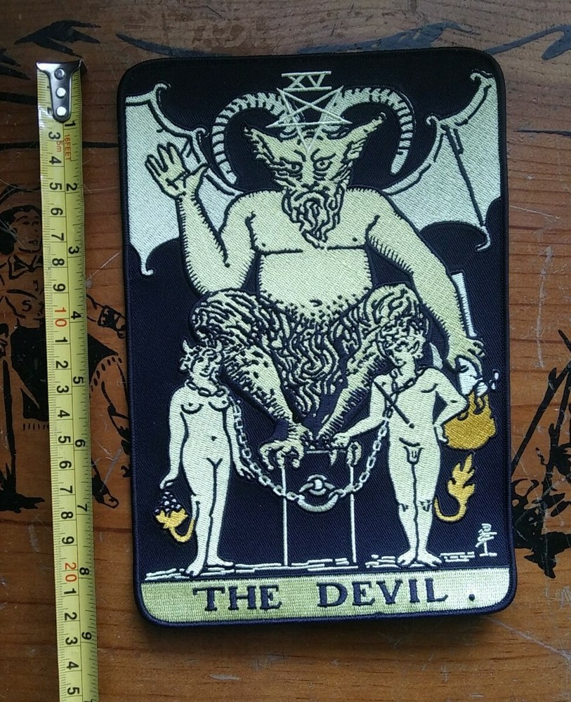 Patch LARGE Tarot Death Card DEVIL Embroidered BIKER MOTORCYCLE Back Patch